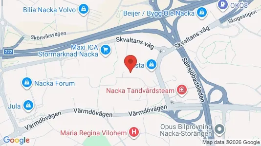 Lägenheter att hyra i Nacka - kort over placeringen