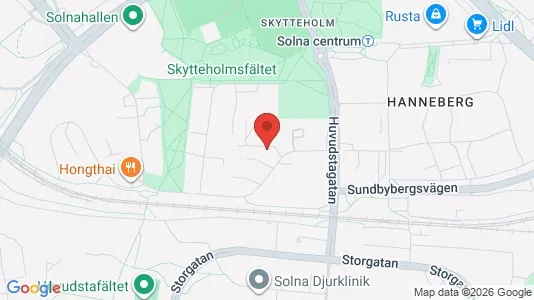 Lägenheter att hyra i Solna - kort over placeringen
