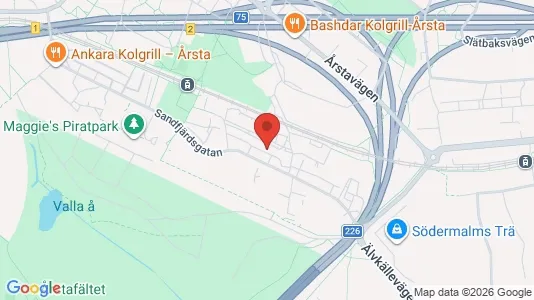 Lägenheter att hyra i Hammarbyhamnen - kort over placeringen