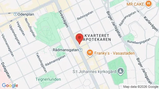 Lägenheter att hyra i Vasastan - kort over placeringen