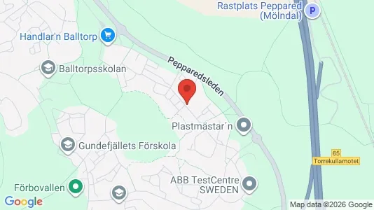 Lägenheter att hyra i Mölndal - kort over placeringen