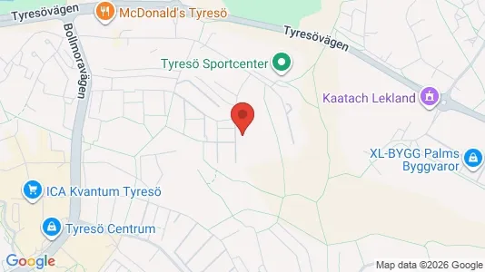Lägenheter att hyra i Tyresö - kort over placeringen