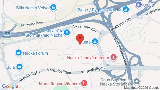 Lägenheter att hyra i Nacka - kort over placeringen