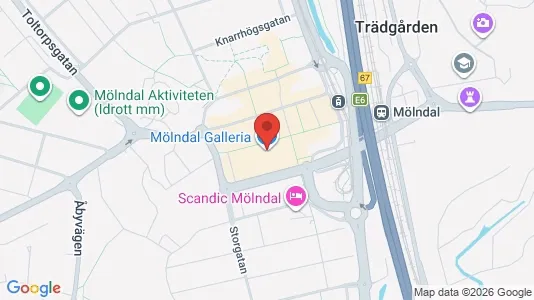 Lägenheter att hyra i Mölndal - kort over placeringen