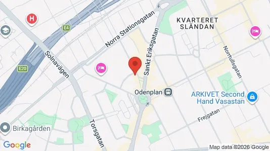 Lägenheter att hyra i Vasastan - kort over placeringen