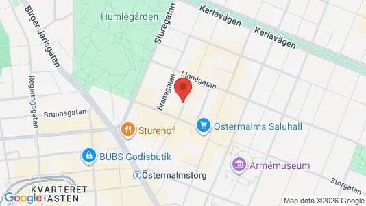 Lägenheter att hyra i Östermalm - kort over placeringen