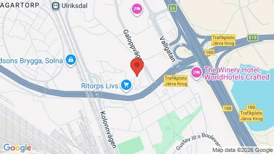Lägenheter att hyra i Solna - kort over placeringen