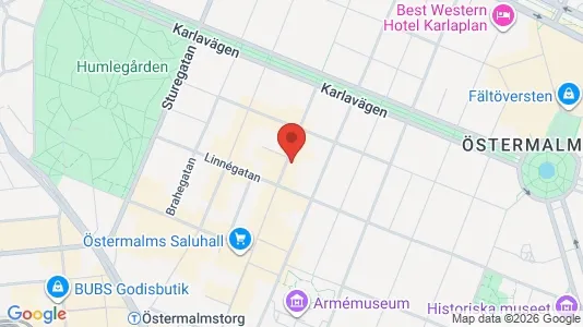 Lägenheter att hyra i Östermalm - kort over placeringen