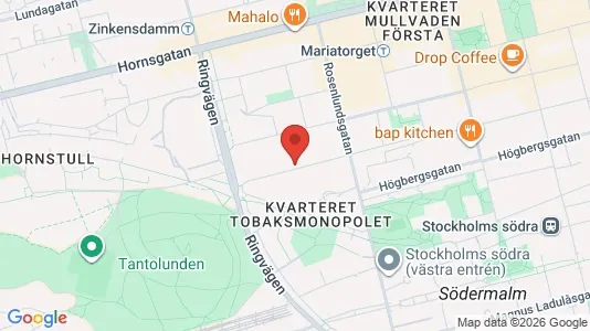 Lägenheter att hyra i Södermalm - kort over placeringen