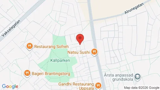 Lägenheter att hyra i Uppsala - kort over placeringen