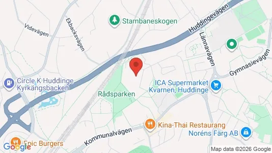 Lägenheter att hyra i Huddinge - kort over placeringen