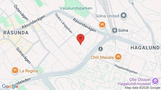 Lägenheter att hyra i Solna - kort over placeringen