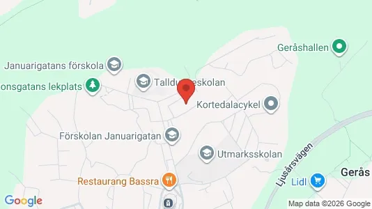 Lägenheter att hyra i Göteborg Östra - kort over placeringen