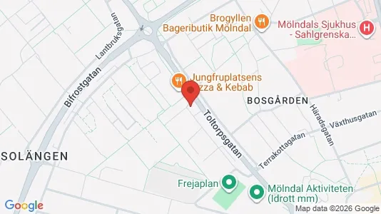 Lägenheter att hyra i Mölndal - kort over placeringen