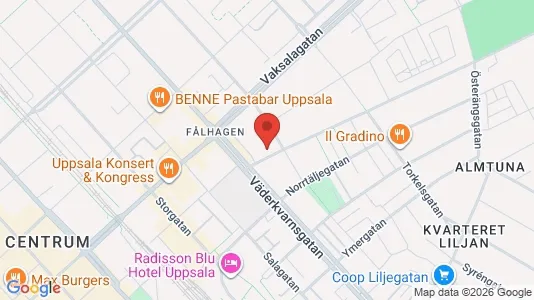 Lägenheter att hyra i Uppsala - kort over placeringen