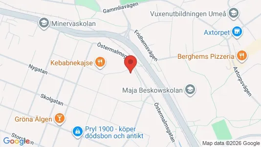 Lägenheter att hyra i Umeå - kort over placeringen