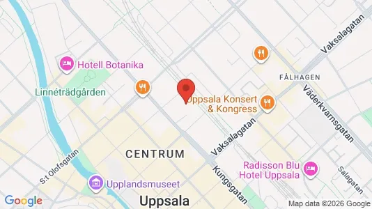 Lägenheter att hyra i Uppsala - kort over placeringen