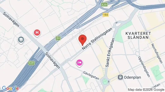 Lägenheter att hyra i Vasastan - kort over placeringen