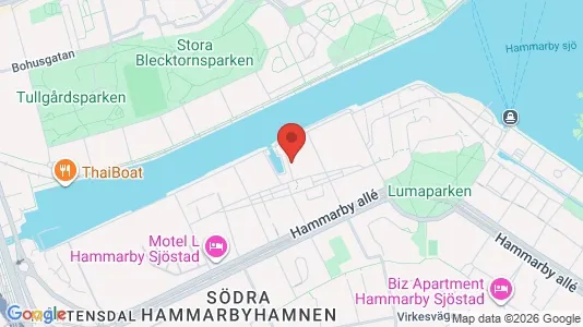 Lägenheter att hyra i Hammarbyhamnen - kort over placeringen