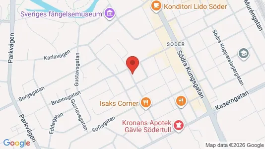 Lägenheter att hyra i Gävle - kort over placeringen