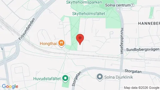 Lägenheter att hyra i Solna - kort over placeringen