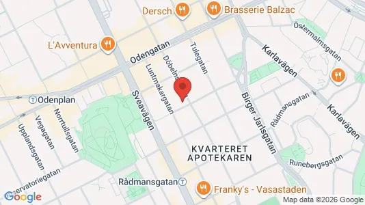 Lägenheter att hyra i Vasastan - kort over placeringen