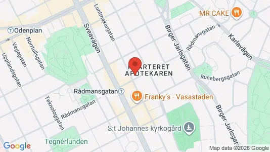 Lägenheter att hyra i Vasastan - kort over placeringen