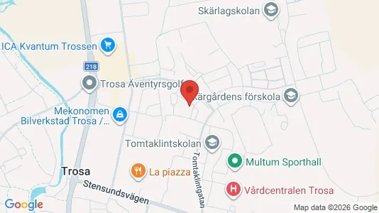 Lägenheter att hyra i Trosa - kort over placeringen