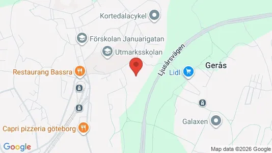 Lägenheter att hyra i Göteborg Östra - kort over placeringen