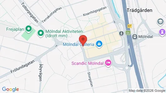 Lägenheter att hyra i Mölndal - kort over placeringen