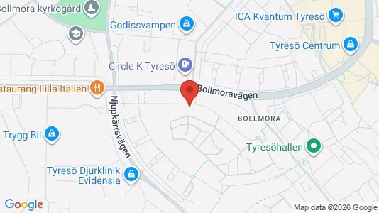Lägenheter att hyra i Tyresö - kort over placeringen