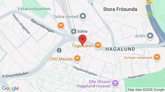 Lägenheter att hyra i Solna - kort over placeringen