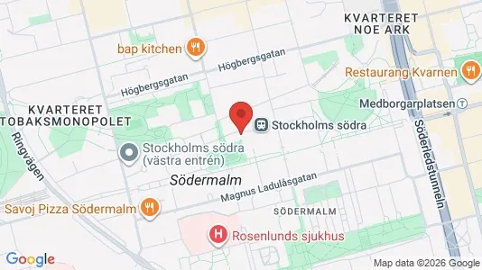 Lägenheter att hyra i Södermalm - kort over placeringen