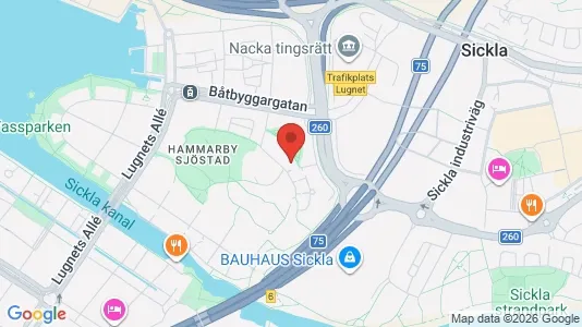 Lägenheter att hyra i Hammarbyhamnen - kort over placeringen