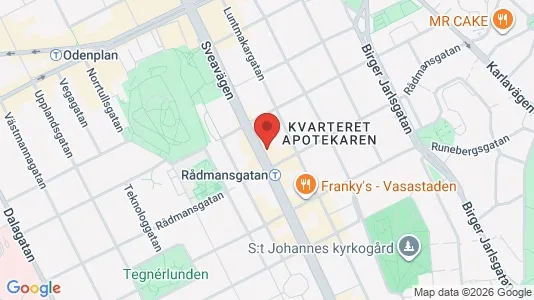 Lägenheter att hyra i Vasastan - kort over placeringen