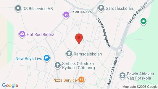 Lägenheter att hyra i Göteborg Östra - kort over placeringen