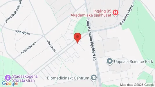Lägenheter att hyra i Uppsala - kort over placeringen