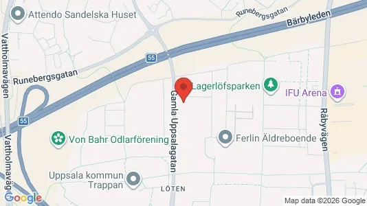 Lägenheter att hyra i Uppsala - kort over placeringen