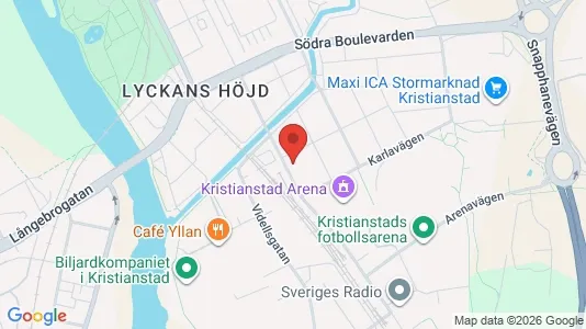 Lägenheter att hyra i Kristianstad - kort over placeringen