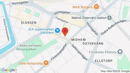 Lägenheter att hyra i Malmö Centrum - kort over placeringen