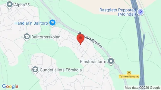Lägenheter att hyra i Mölndal - kort over placeringen