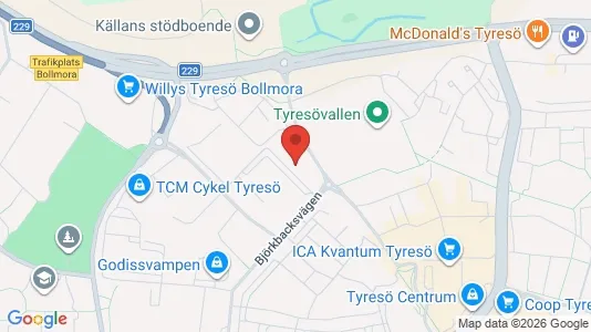 Lägenheter att hyra i Tyresö - kort over placeringen