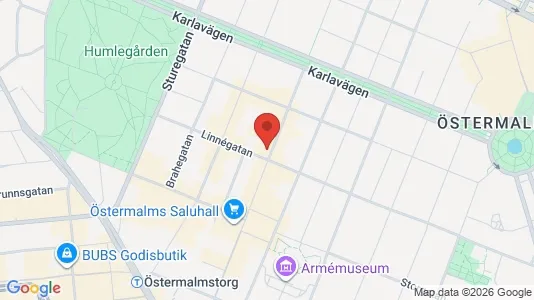 Lägenheter att hyra i Östermalm - kort over placeringen