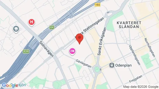 Lägenheter att hyra i Vasastan - kort over placeringen