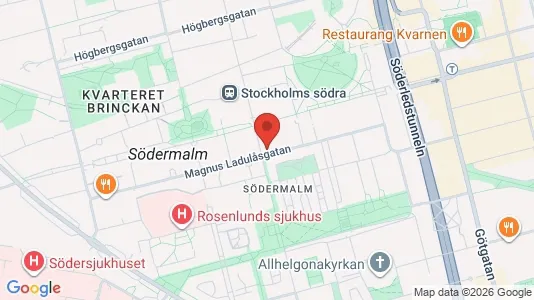 Lägenheter att hyra i Södermalm - kort over placeringen