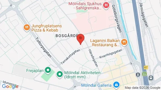 Lägenheter att hyra i Mölndal - kort over placeringen