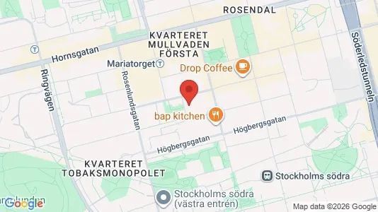 Lägenheter att hyra i Södermalm - kort over placeringen