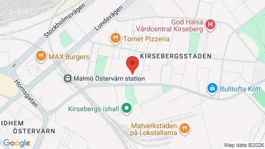 Lägenheter att hyra i Kirseberg - kort over placeringen