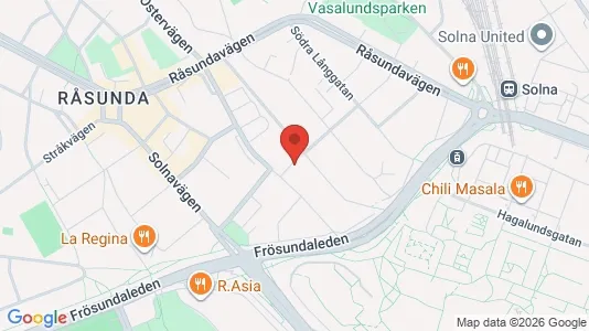 Lägenheter att hyra i Solna - kort over placeringen
