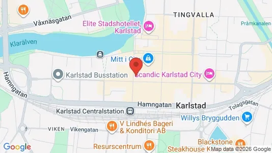 Lägenheter att hyra i Karlstad - kort over placeringen